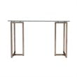 UrbanPro Modern Glass Top Writing Desk in Champagne