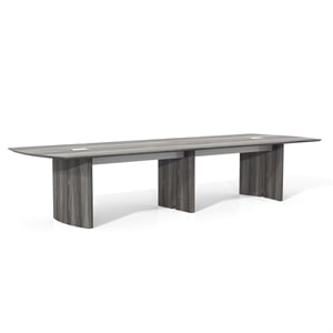 Urbanpro Modern Wood 12' Conference Table in Gray Steel Laminate