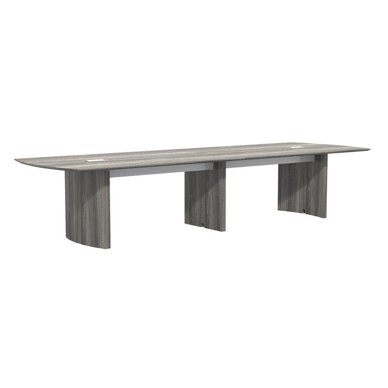 Urbanpro Modern Engineered Wood 14' Conference Table in Gray Steel
