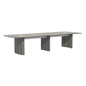 urbanpro modern engineered wood 14' conference table in gray steel