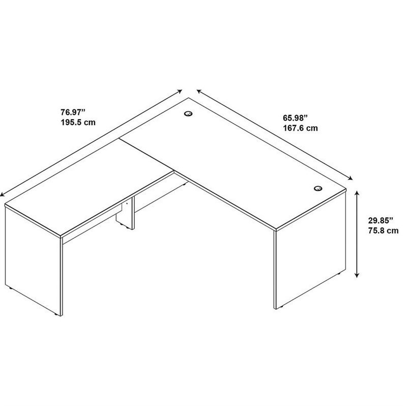 UrbanPro 66W x 30D Desk Shell with 48W Return in Mocha Cherry
