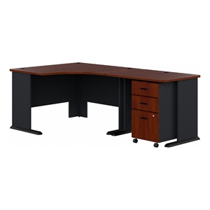 UrbanPro 83&quot L Shaped Excecutive Desk in Hansen Cherry - Engineered Wood