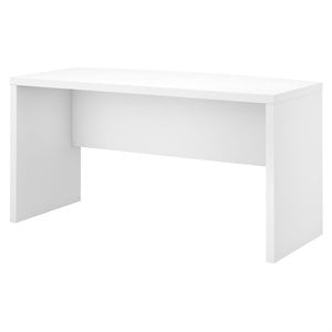 UrbanPro 60&quot Contemporary Engineered Wood Bow Front Desk in Pure White