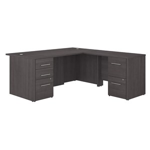 UrbanPro 72W L Shaped Desk with Drawers in Storm Gray - Engineered Wood