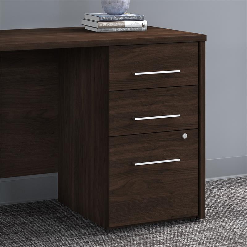 UrbanPro 16W 3 Drawer File Cabinet in Black Walnut - Engineered Wood