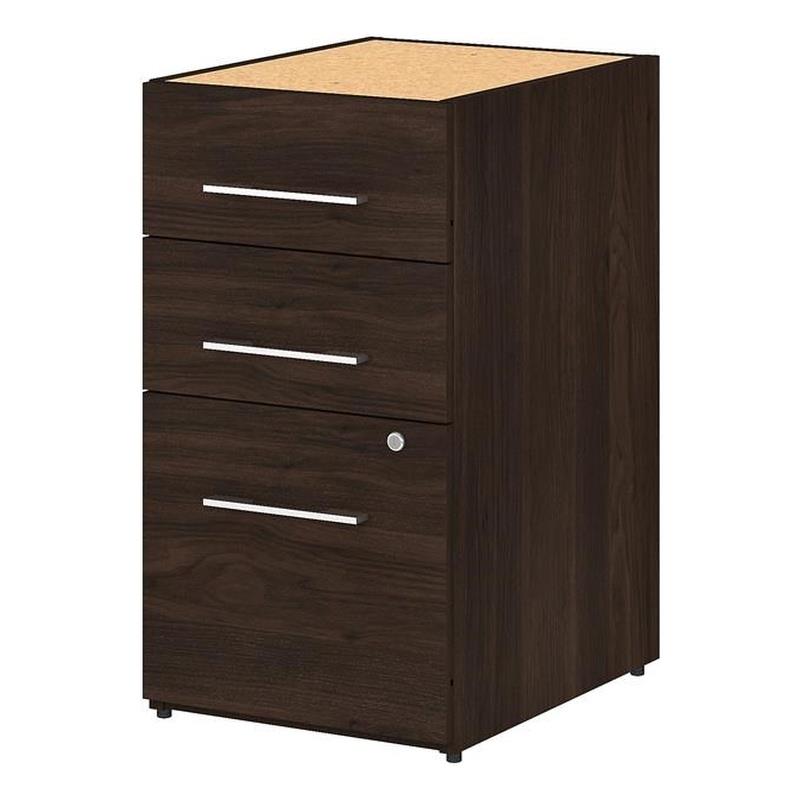 UrbanPro 16W 3 Drawer File Cabinet in Black Walnut - Engineered Wood