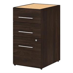 UrbanPro 16W 3 Drawer File Cabinet in Black Walnut - Engineered Wood