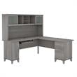 UrbanPro 72W L Shaped Desk with Hutch in Platinum Gray - Engineered Wood