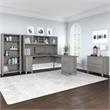 UrbanPro 72W L Shaped Desk Set with Hutch and Storage in Gray - Engineered Wood