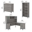 UrbanPro 72W L Shaped Desk Set with Hutch and Storage in Gray - Engineered Wood