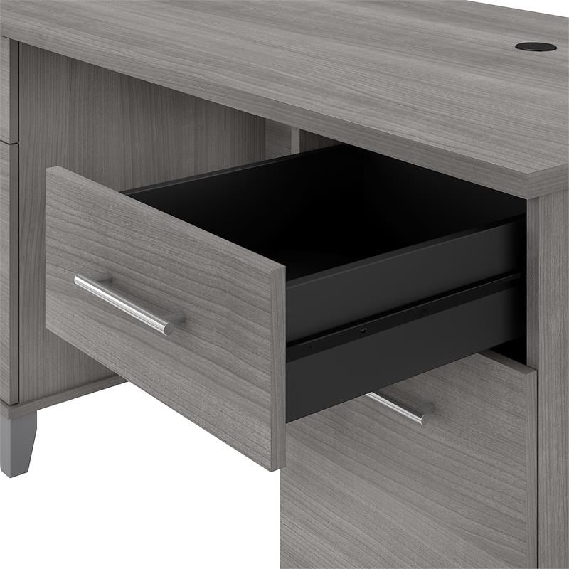 UrbanPro 60W Office Desk with Drawers in Platinum Gray - Engineered Wood