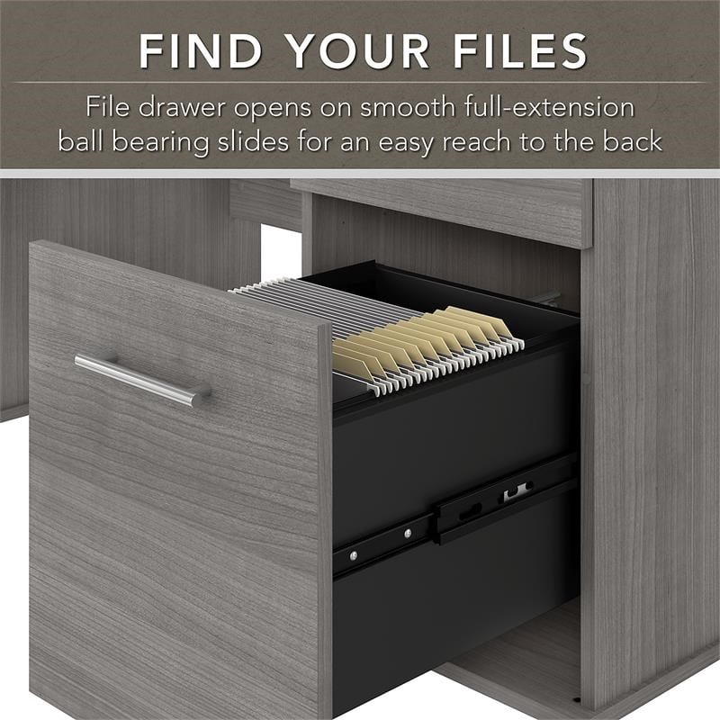 UrbanPro 60W Office Desk with Drawers in Platinum Gray - Engineered Wood