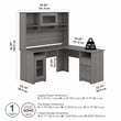 UrbanPro 60W L Shaped Computer Desk with Hutch in Modern Gray - Engineered Wood