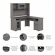 UrbanPro 60W L Shaped Computer Desk with Hutch in Modern Gray - Engineered Wood