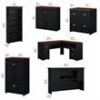 UrbanPro L Shaped Desk with Hutch and Storage Set in Black - Engineered Wood