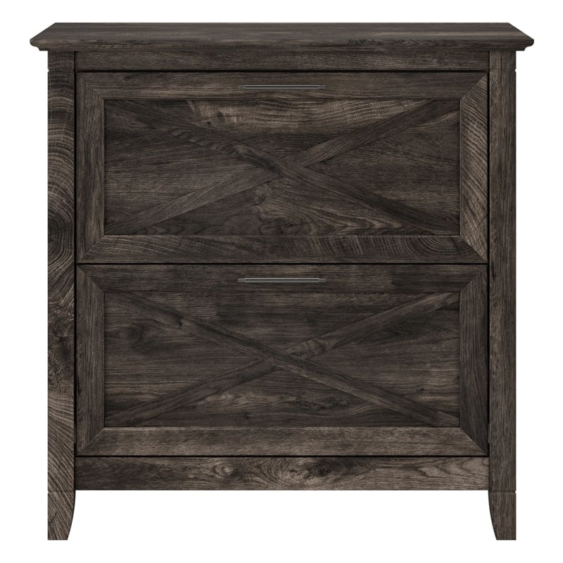 UrbanPro 2 Drawers Farmhouse Wood Lateral File Cabinet in Gray
