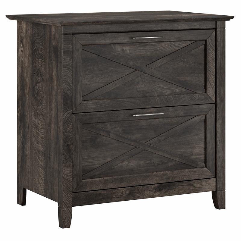 UrbanPro 2 Drawers Farmhouse Wood Lateral File Cabinet in Gray