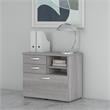 UrbanPro Office Storage Cabinet with Drawers in Platinum Gray - Engineered Wood