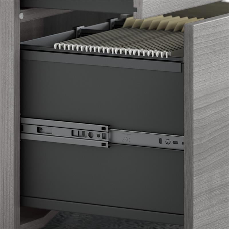 UrbanPro Office Storage Cabinet with Drawers in Platinum Gray - Engineered Wood