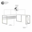 UrbanPro 72W L Shaped Table Desk with Drawers in White - Engineered Wood