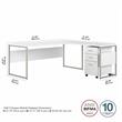 UrbanPro 72W L Shaped Table Desk with Drawers in White - Engineered Wood