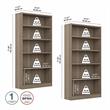 UrbanPro Tall 5 Shelf Bookcase in Ash Gray (Set of 2) - Engineered Wood