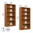 UrbanPro Tall 5 Shelf Bookcase in Natural Cherry (Set of 2) - Engineered Wood