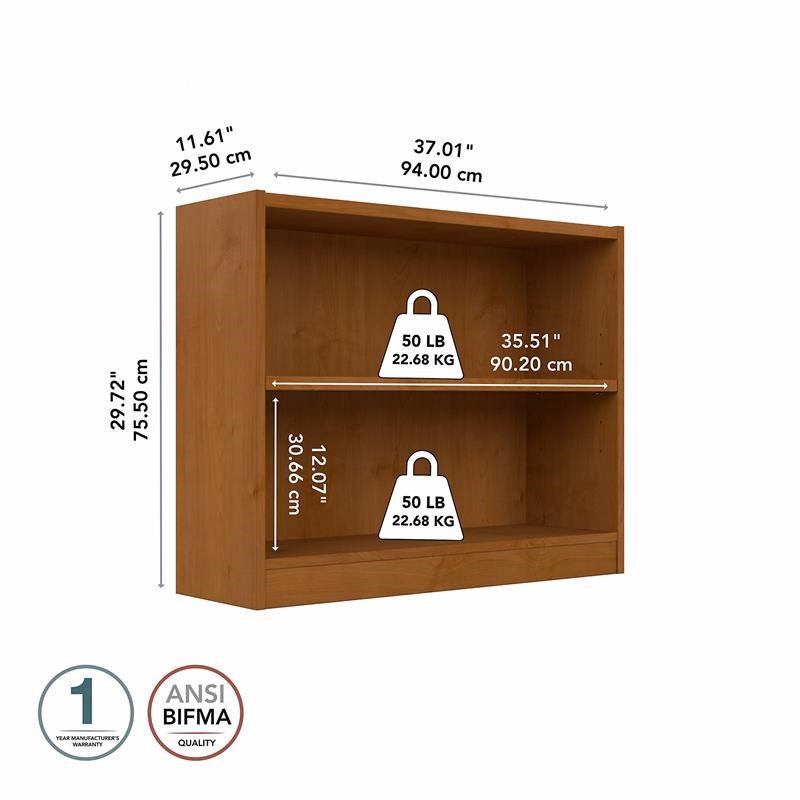 UrbanPro Small 2 Bookshelf Bookcase in Natural Cherry - Engineered Wood
