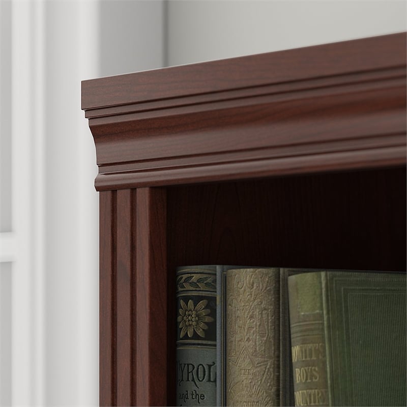 UrbanPro Tall 5 Shelf Bookcase Set of 2 in Harvest Cherry - Engineered Wood