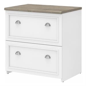 UrbanPro 2 Drawer Lateral File Cabinet in White and Gray - Engineered Wood
