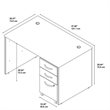 UrbanPro 48W x 30D Office Desk with Drawers in Hansen Cherry - Engineered Wood
