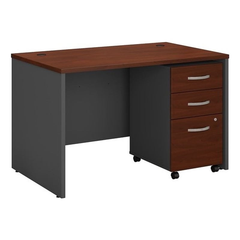 UrbanPro 48W x 30D Office Desk with Drawers in Hansen Cherry - Engineered Wood