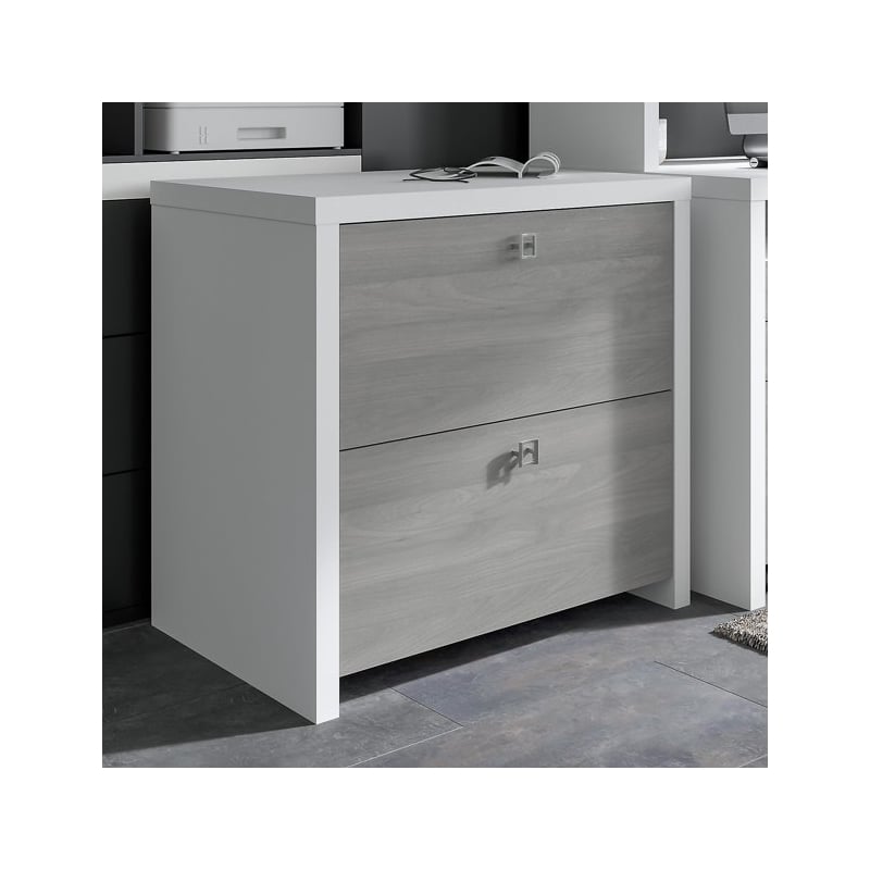 UrbanPro 2-Drawer Engineered Wood Lateral File Cabinet in Gray/Pure White