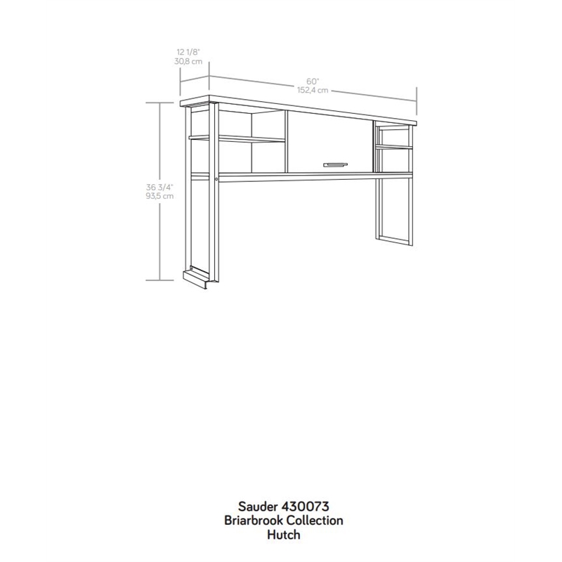 Urbanpro Engineered Wood and Metal Hutch in Barrel Oak Finish