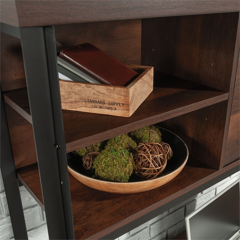 Urbanpro Engineered Wood and Metal Hutch in Barrel Oak Finish