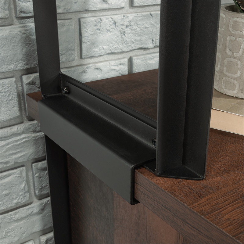 Urbanpro Engineered Wood and Metal Hutch in Barrel Oak Finish