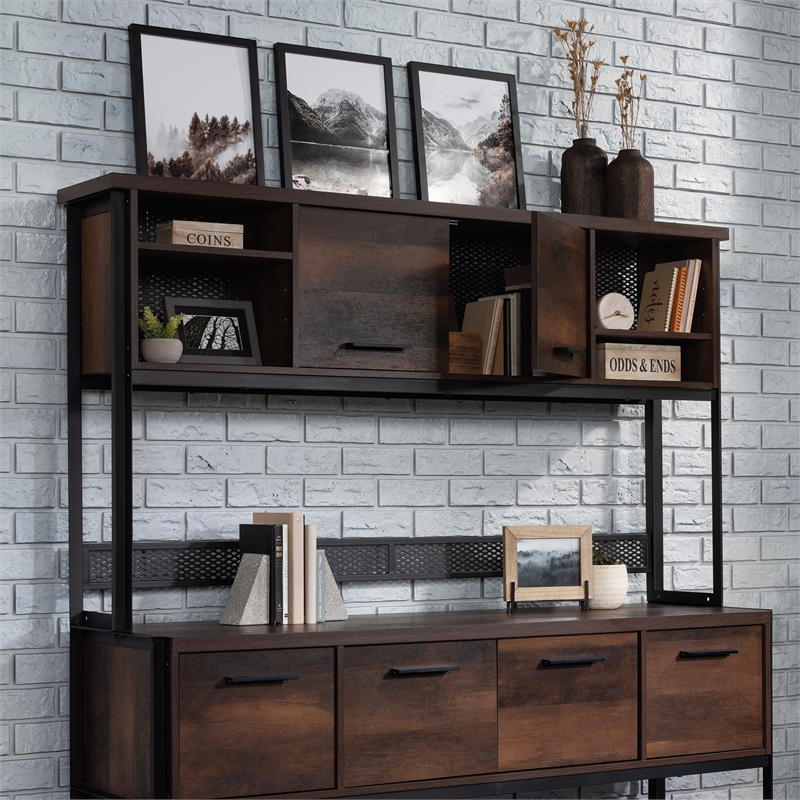 Urbanpro Engineered Wood and Metal Large Hutch in Barrel Oak