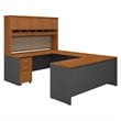 UrbanPro 72W U-Desk with Hutch and Storage in Natural Cherry - Engineered Wood
