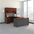 UrbanPro 60W LH Bow Front U Desk with Storage in Hansen Cherry - Engineered Wood