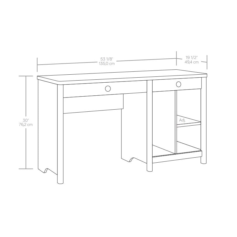 UrbanPro Modern / Contemporary Engineered Wood Desk in Glacier Oak