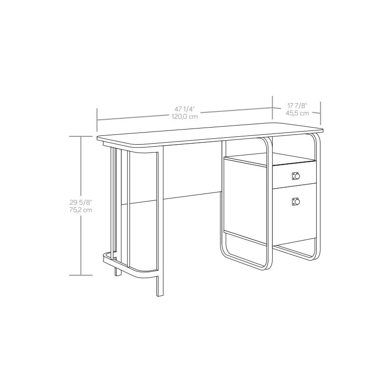 UrbanPro Modern Engineered Wood and Metal Desk in Etched Oak