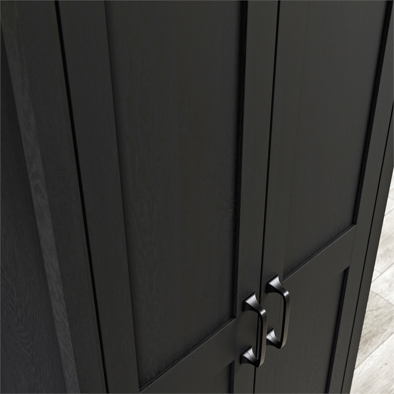 UrbanPro Engineered Wood 2-Door Storage Cabinet in Raven Oak