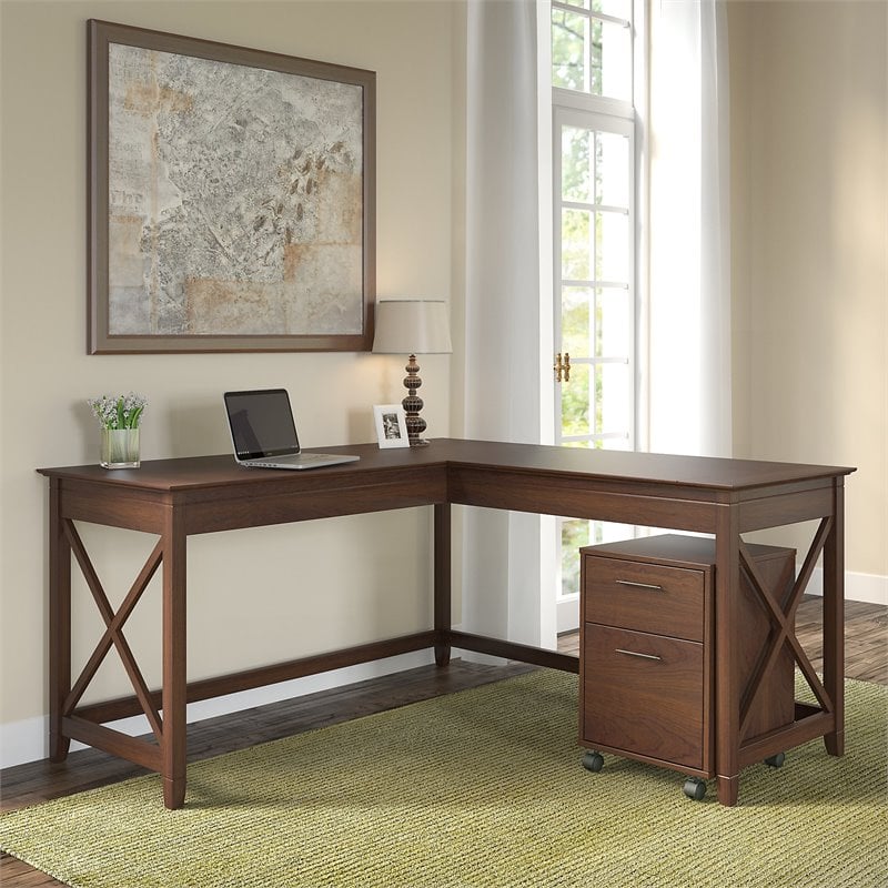 UrbanPro 60W L Shaped Desk with 2 Drawer Mobile File Cabinet