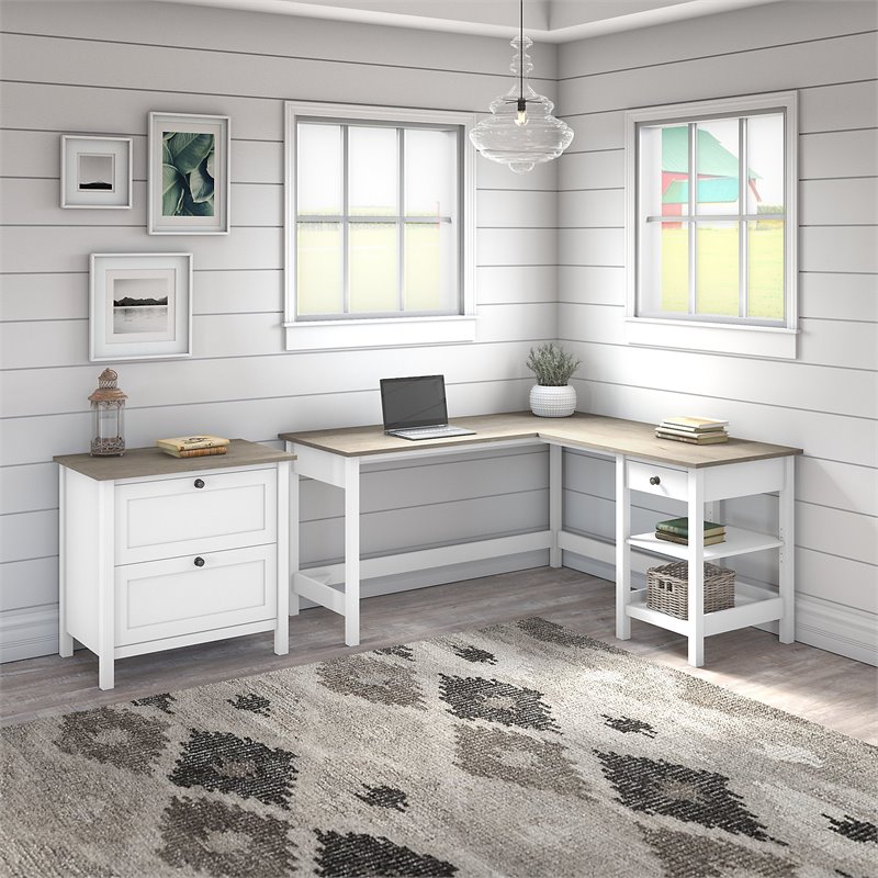 UrbanPro 60W L Shaped Computer Desk with Lateral File Cabinet