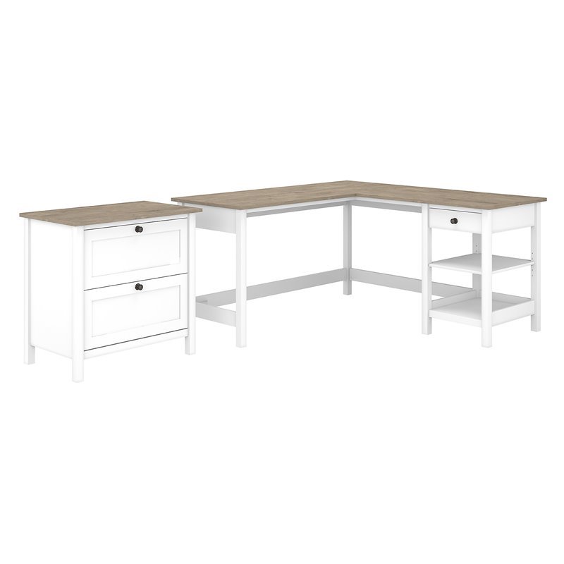 UrbanPro 60W L Shaped Computer Desk with Lateral File Cabinet