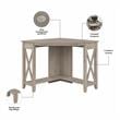 UrbanPro Modern Small Corner Desk in Washed Gray - Engineered Wood