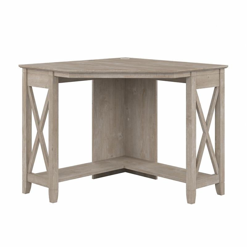 UrbanPro Modern Small Corner Desk in Washed Gray - Engineered Wood