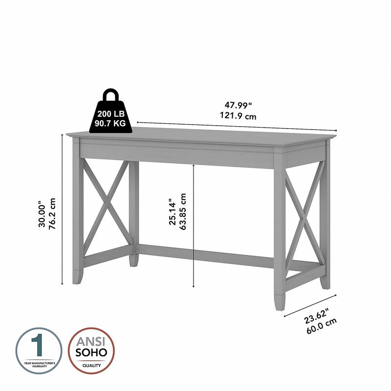UrbanPro Contemporary Engineered Wood Writing Desk in Cape Cod Gray