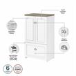 UrbanPro L Desk and Storage File Cabinet in White and Gray - Engineered Wood