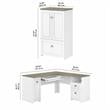 UrbanPro L Desk and Storage File Cabinet in White and Gray - Engineered Wood